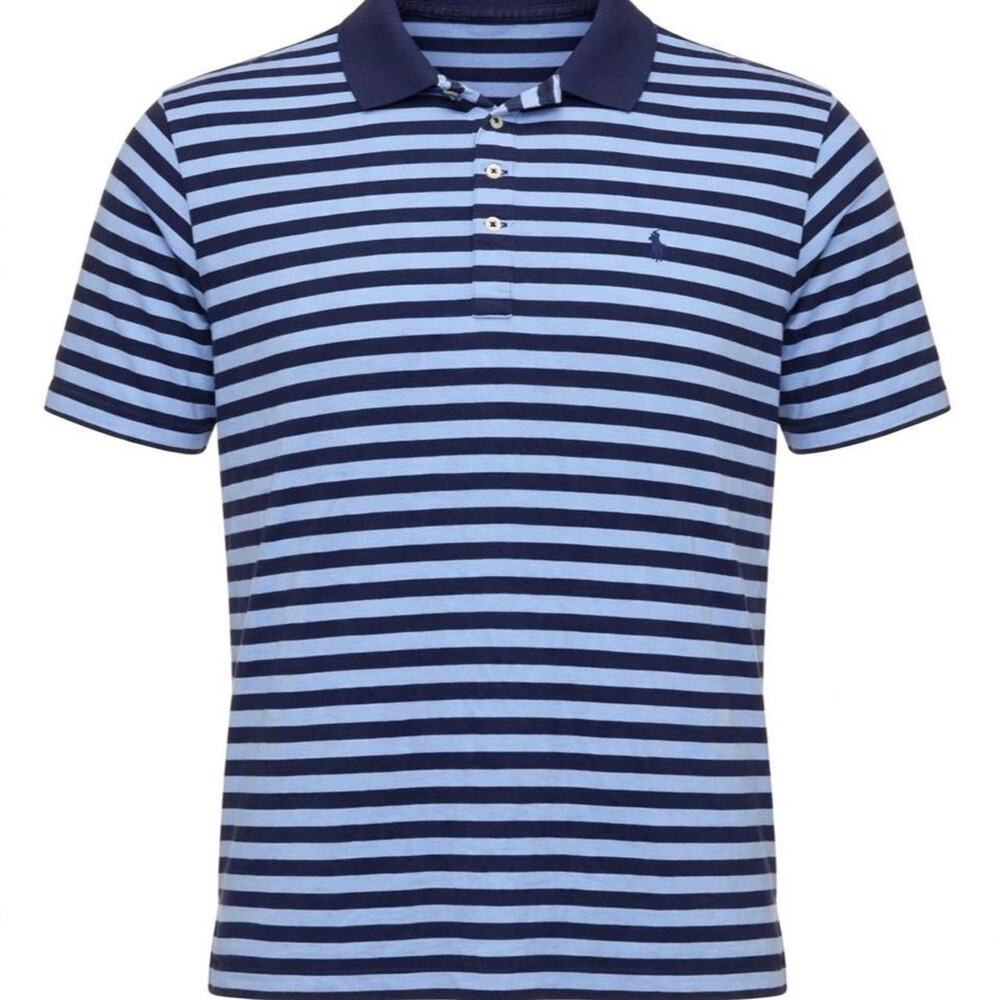 Polo by Ralph Lauren Mens XL Polo Shirt Navy Blue Striped 100% Pima Cotton